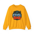 Cool Dad Crewneck Sweatshirt — Retro Night Sky Beach Palm Graphic Dad Shirt for Father’s Day