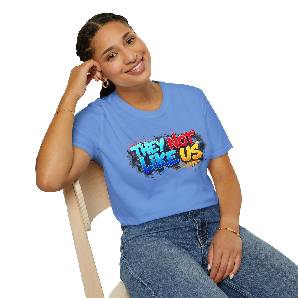 They Not Like Us T-Shirt — Bold Graffiti Statement Tee