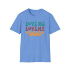 Love Me Love My Dog T-Shirt — Retro Paw Print Dog Lover Tee