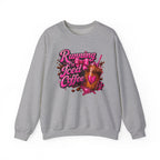 "Running On Iced Coffee" Graphic Cozy Coffee Lover — Pullover Crewneck Sweatshirt