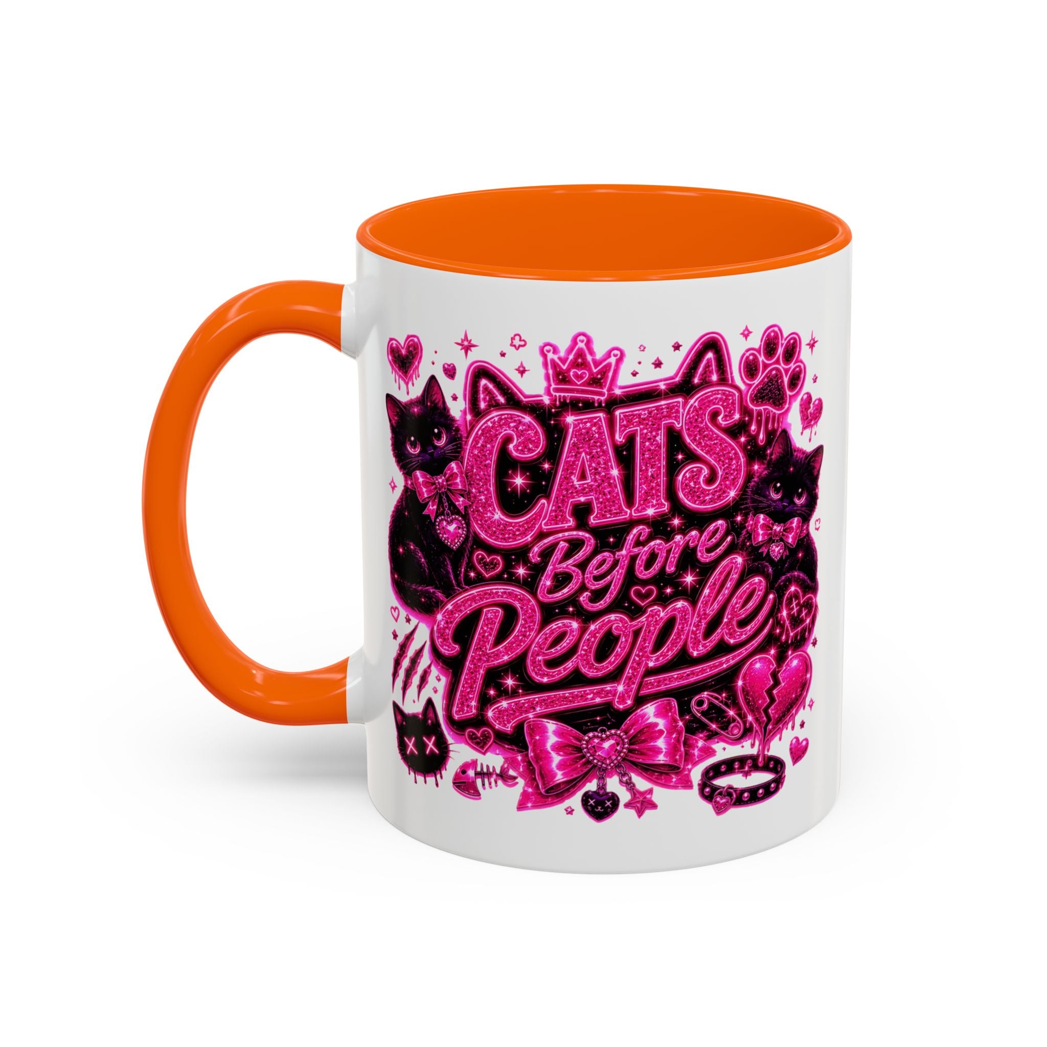 Cats Before People Coffee Mug — Pink Cat Lover Gift (11/15oz)