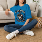 Death Before Decaf Coffee T-Shirt — Bold Skull Coffee Lover Tee