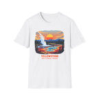 Yellowstone National Park Scenic T-Shirt — Geyser Sunset Graphic Tee