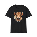 Cow Floral Tee — Cute Highland Cow Graphic T-Shirt