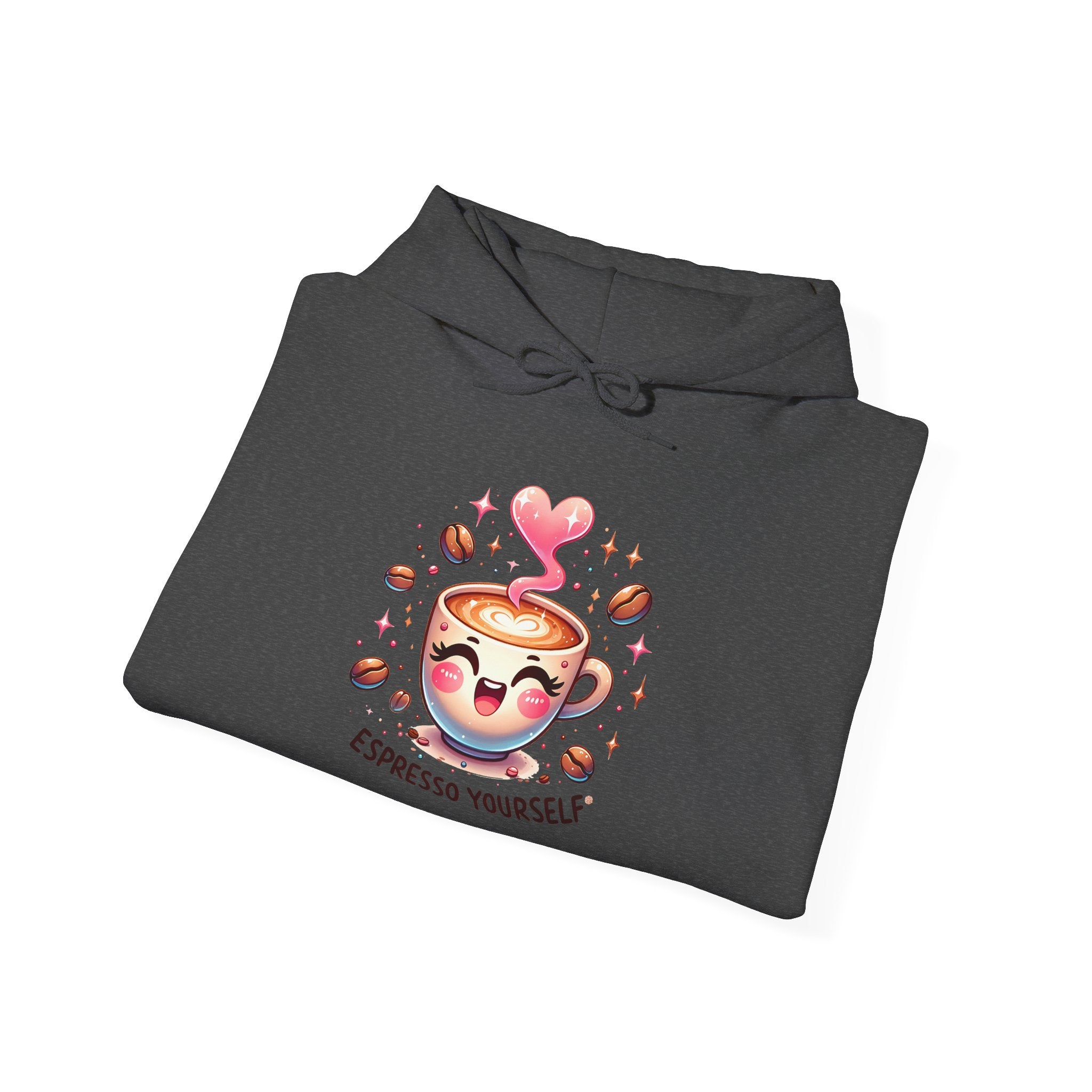Espresso Yourself Hoodie - Cute Coffee Cup Graphic Hoodie for Coffee Lovers
