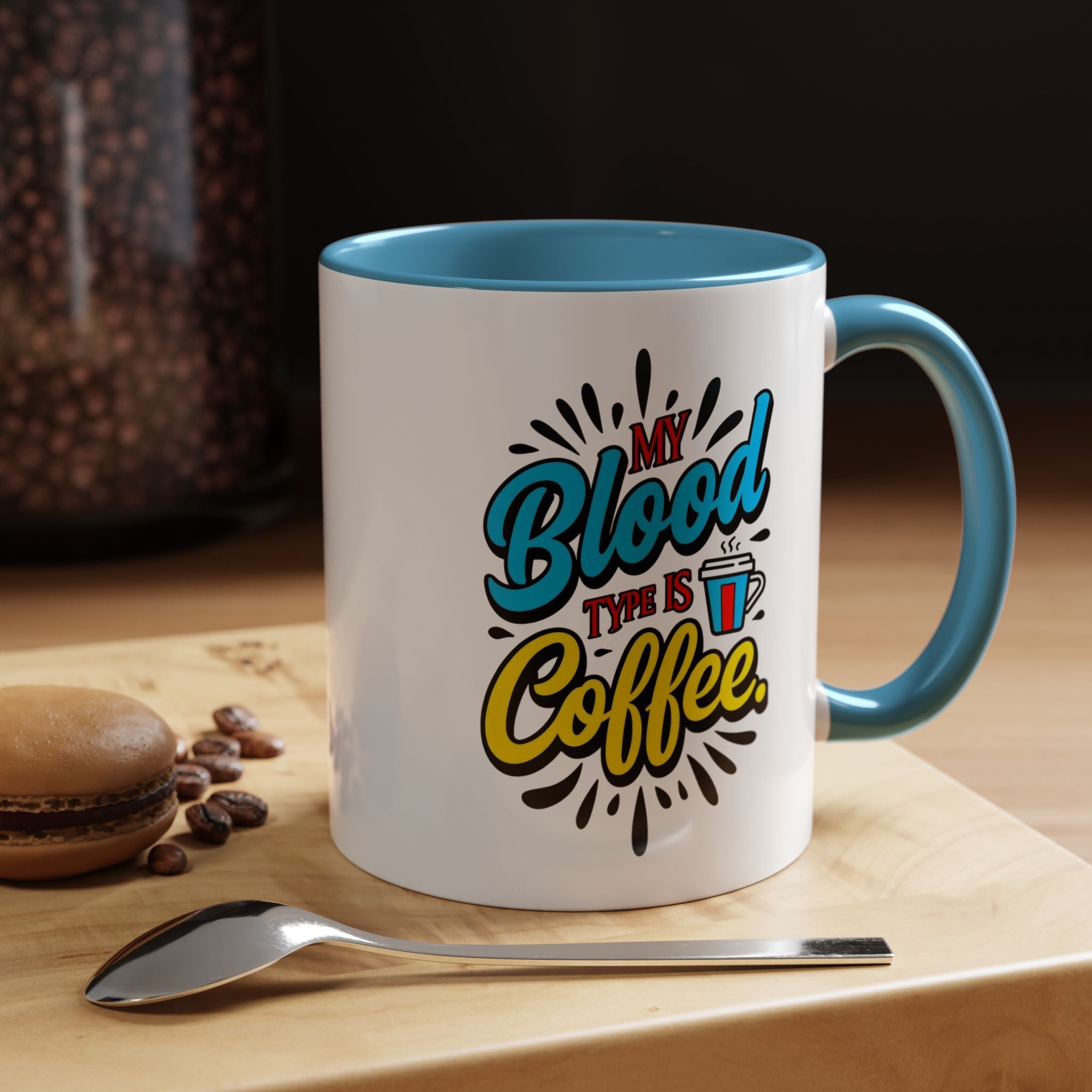Coffee Mug — "My Blood Type Is Coffee" Accent Ceramic Mug (11/15oz)