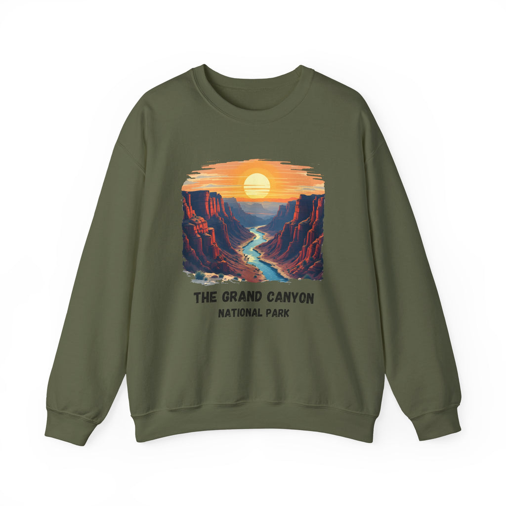 Grand Canyon National Park Crewneck Sweatshirt — Scenic Sunset Canyon Graphic