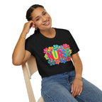 Nurse Floral Rainbow T-Shirt — Colorful Flower Tribute for Nurses