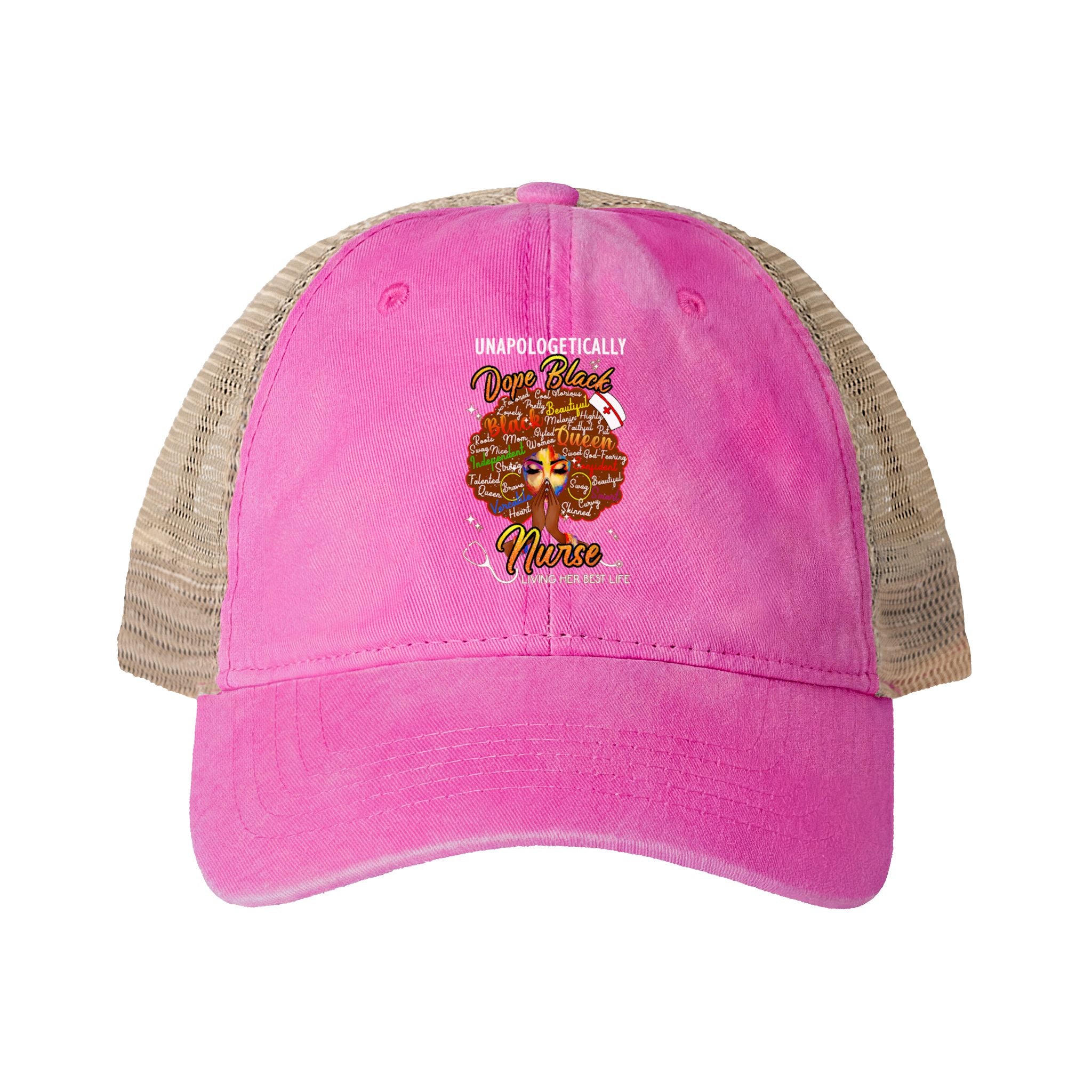 Unapologetically Dope Black Nurse - Women's Washed Mesh-Ponytail Back Cap