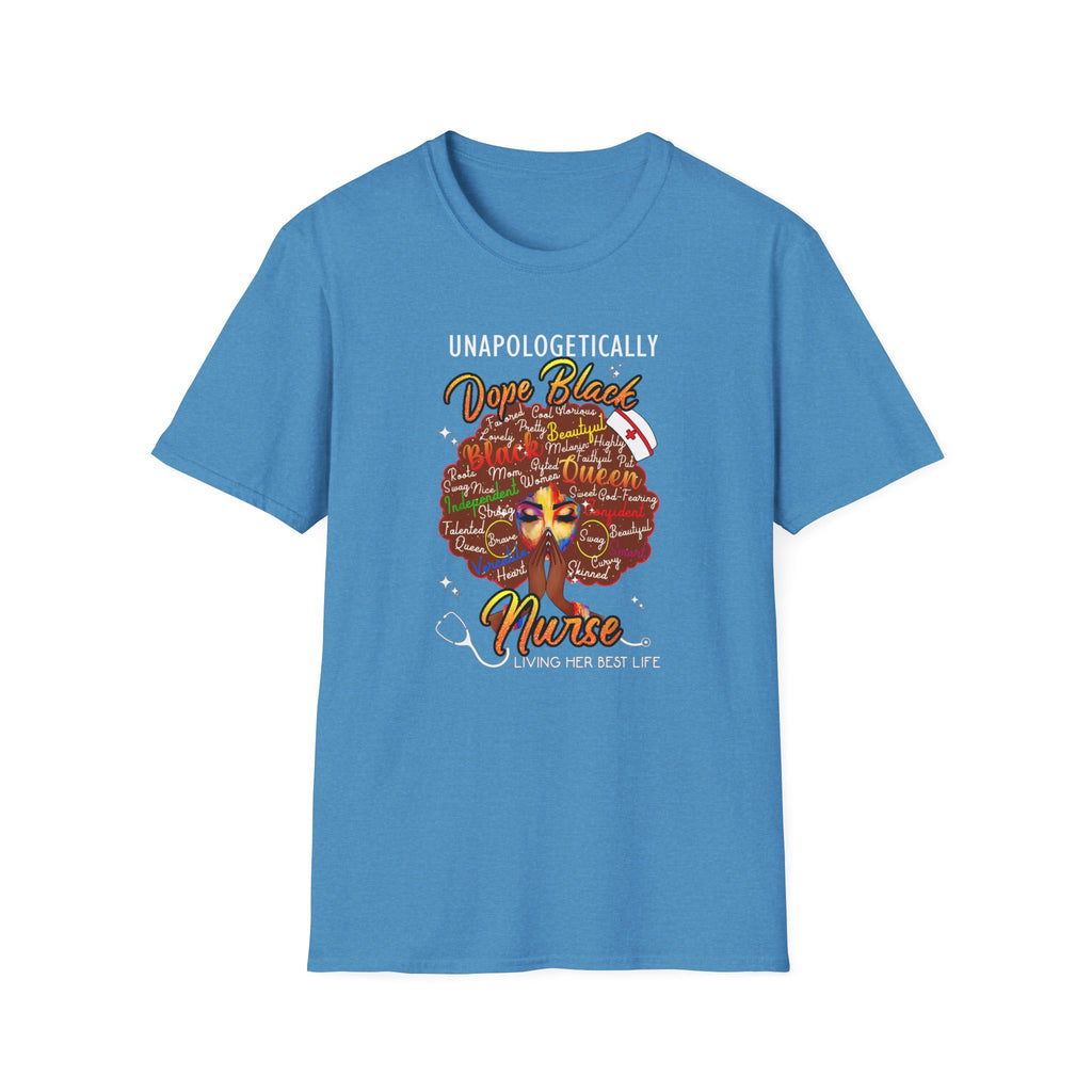 “Unapologetically Dope Black Nurse” Empowerment Tee —  Brown Afro Nurse T-Shirt