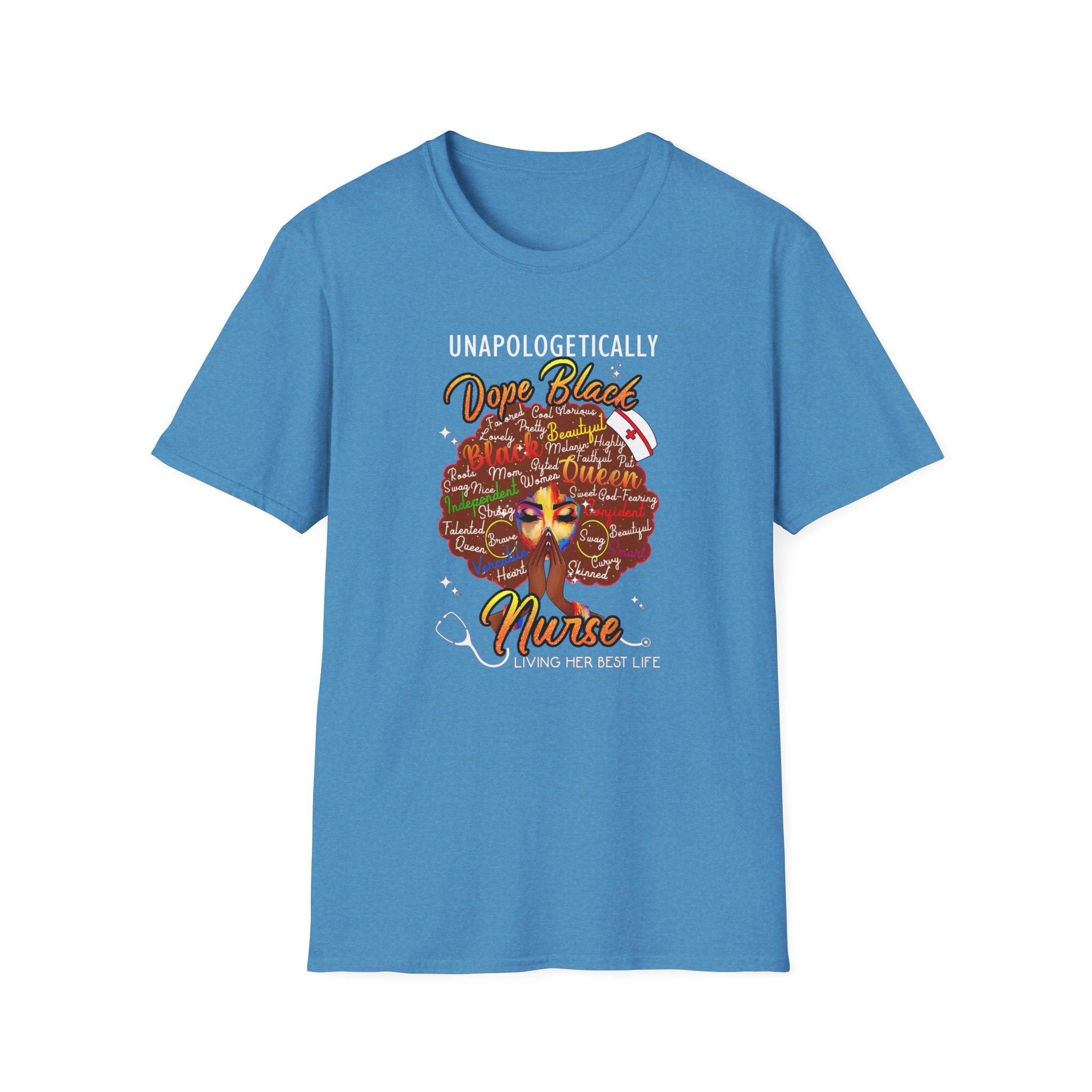“Unapologetically Dope Black Nurse” Empowerment Tee —  Brown Afro Nurse T-Shirt