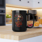 Black Nurse Magic Mug w/Black Afro — 11oz/15oz Black Ceramic Coffee Cup