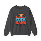 Cool Mama Crewneck Sweatshirt — Retro Sunset Palm Graphic for Moms