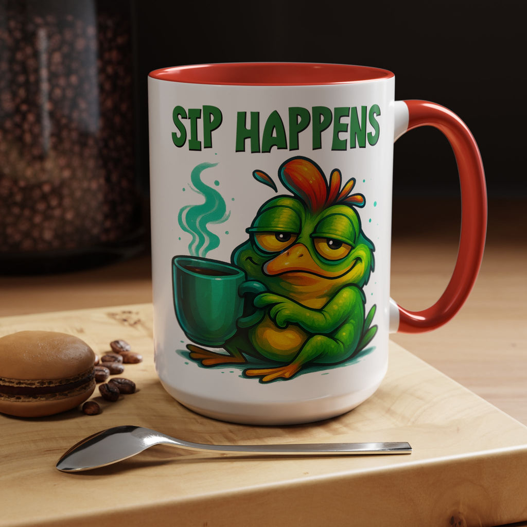 Sip Happens Coffee Mug — Funny Frog Coffee Cup (11/15oz)