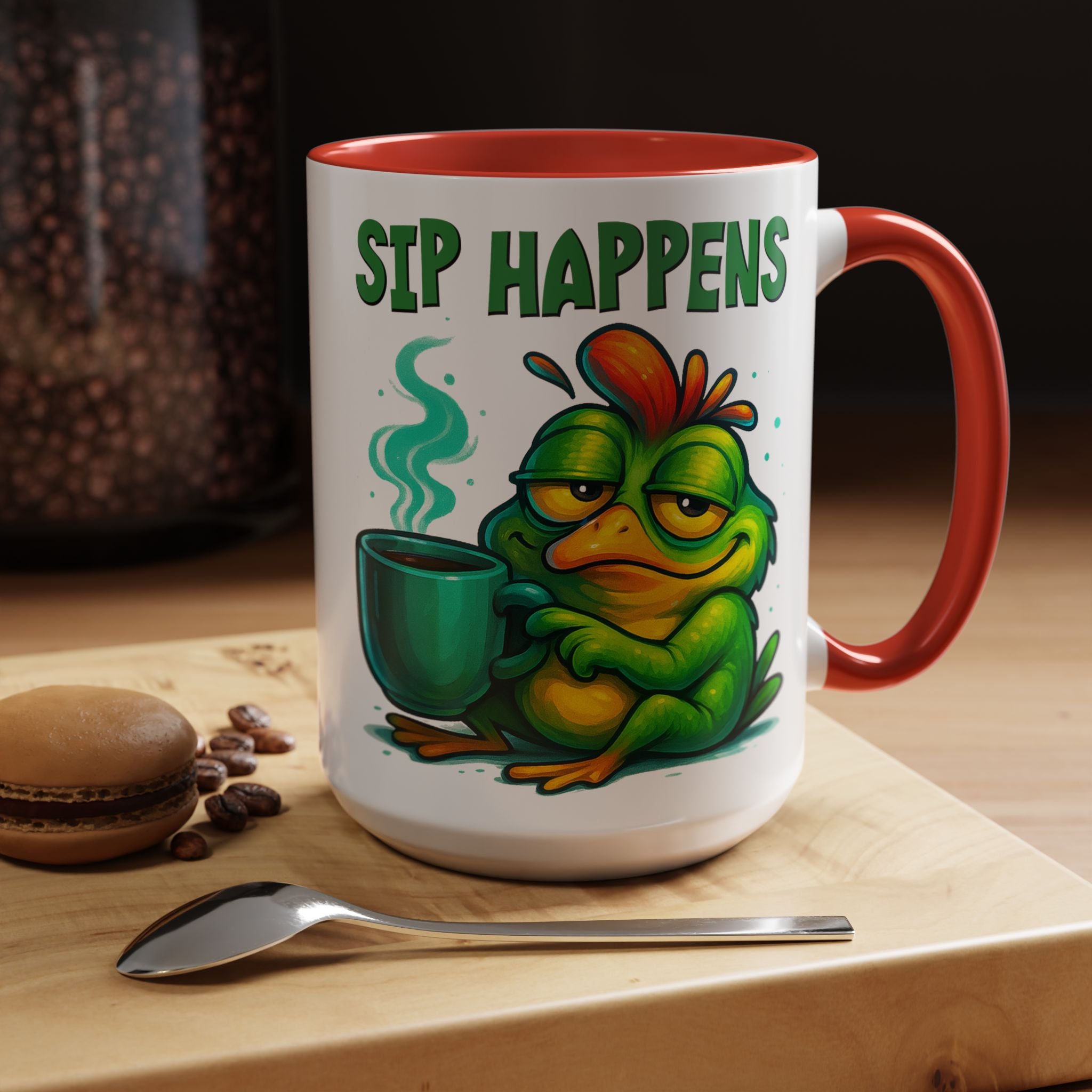 Sip Happens Coffee Mug — Funny Frog Coffee Cup (11/15oz)