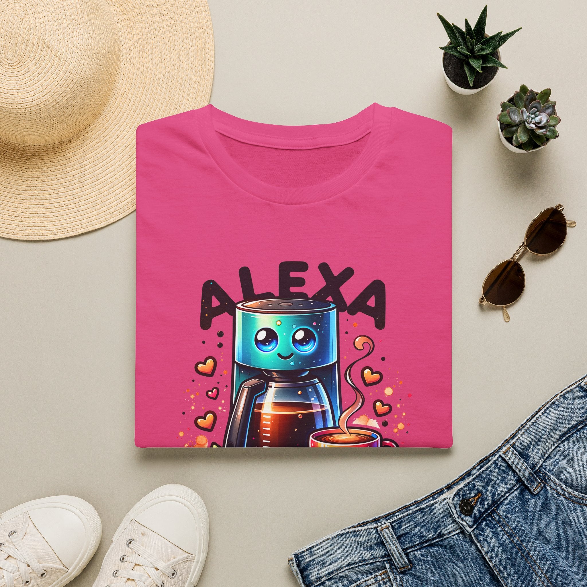 Alexa Coffee Robot T‑Shirt — Cute Brew Me Coffee Tee for Coffee Lovers