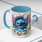Stitch Peekaboo Accent Coffee Mug – Cute Alien Character 11/15oz