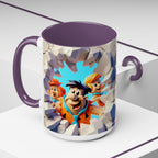 Flintstones "Break Through" Accent Coffee Mug — Retro Cartoon Stone Age Design (11/15 oz)