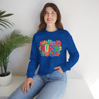 Nurse Floral Crewneck Sweatshirt — Colorful Flower Nursing Sweatshirt
