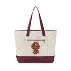 Black Nurse Magic w/Brown Afro Canvas Tote — Zippered Floral Calavera Bag