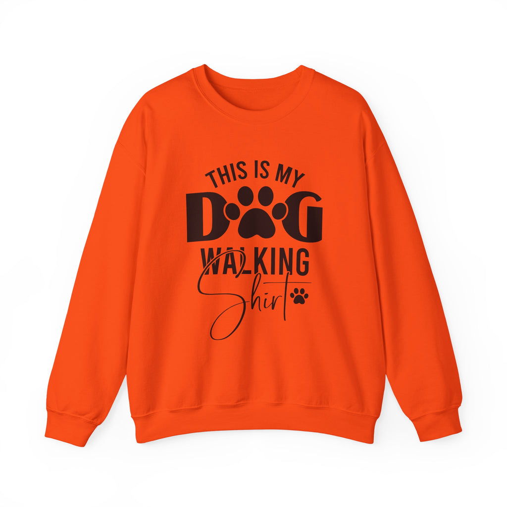 Dog Walking Sweatshirt — "This Is My Dog Walking Shirt" Cozy Crewneck for Pet Owners