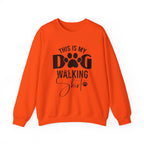 Dog Walking Sweatshirt — "This Is My Dog Walking Shirt" Cozy Crewneck for Pet Owners