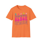 Retro 'Proud Black Woman' T-Shirt — Colorful Floral Graphic Tee