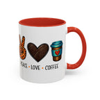 Peace • Love • Coffee Accent Mug — Leopard Peace Sign Coffee Lover Gift