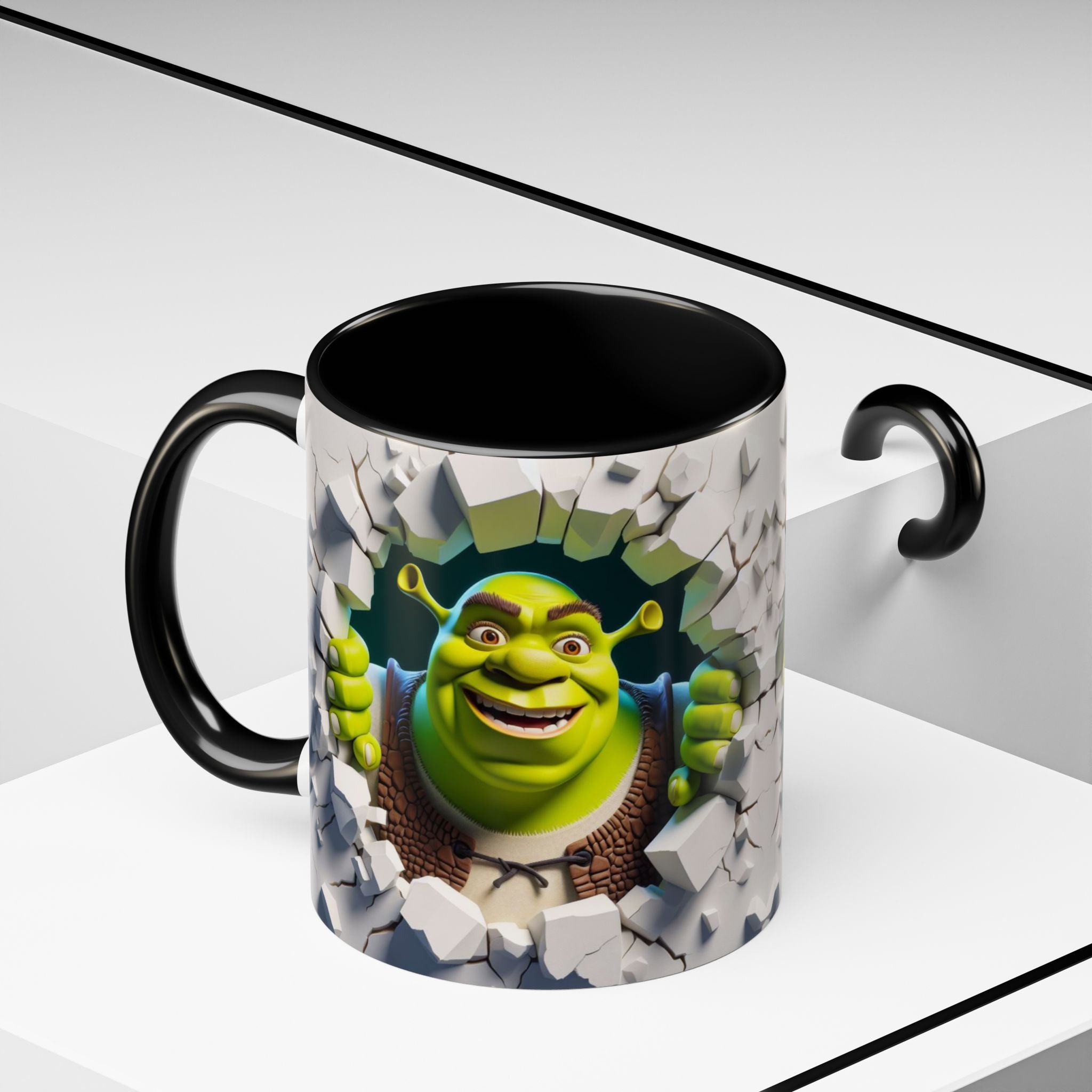 Shrek Peekaboo Accent Coffee Mug — Funny Green Ogre Ceramic 11/15oz