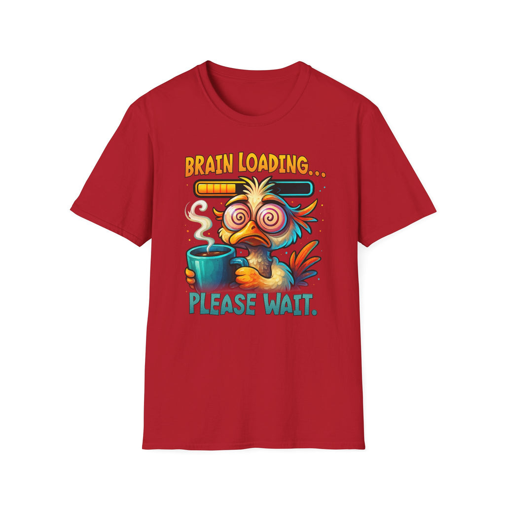 T-Shirt — ‘Brain Loading... Please Wait’ Funny Exhausted Coffee Tee