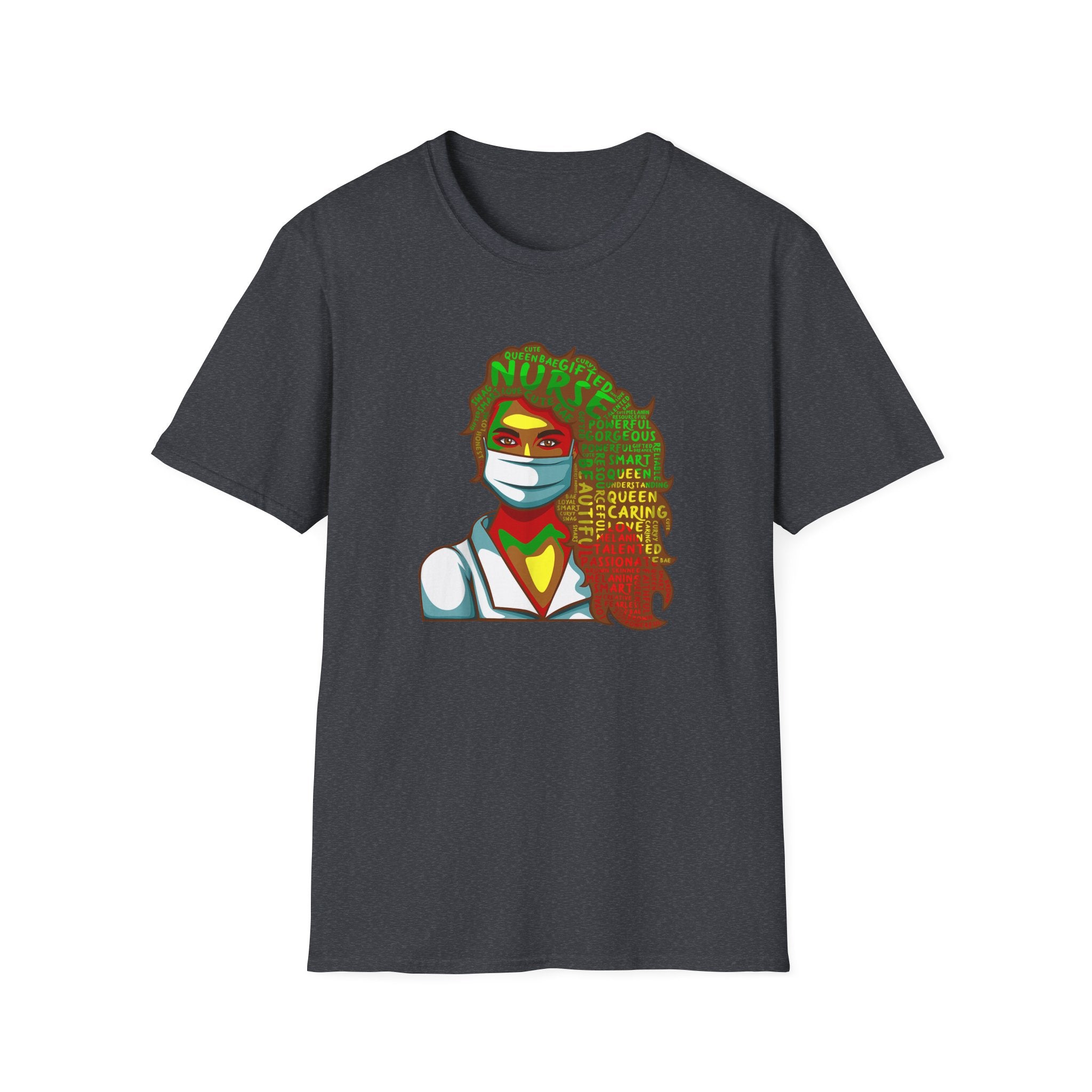 Nurse Queen Masked Portrait T-Shirt — Caring Hero Nurse Gift