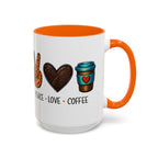 Peace • Love • Coffee Accent Mug — Leopard Peace Sign Coffee Lover Gift