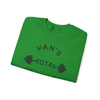 Fitness Crewneck Sweatshirt — "Van's Total Fitness" Barbell Logo