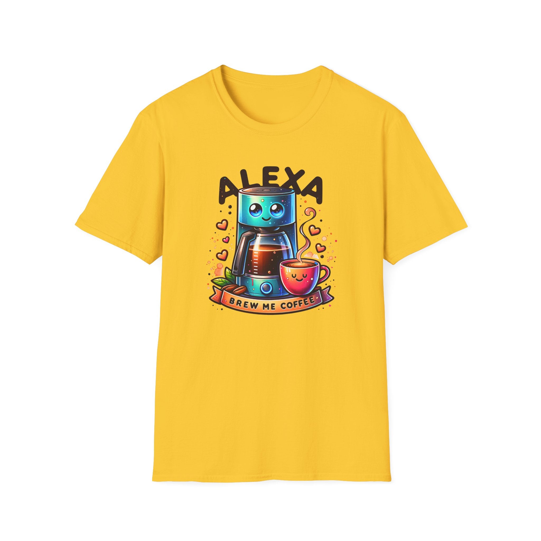 Alexa Coffee Robot T‑Shirt — Cute Brew Me Coffee Tee for Coffee Lovers