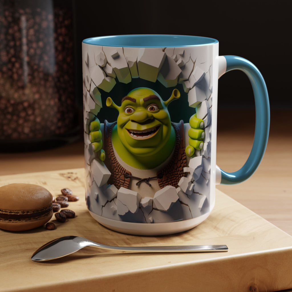 Shrek Peekaboo Accent Coffee Mug — Funny Green Ogre Ceramic 11/15oz