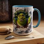 Shrek Peekaboo Accent Coffee Mug — Funny Green Ogre Ceramic 11/15oz
