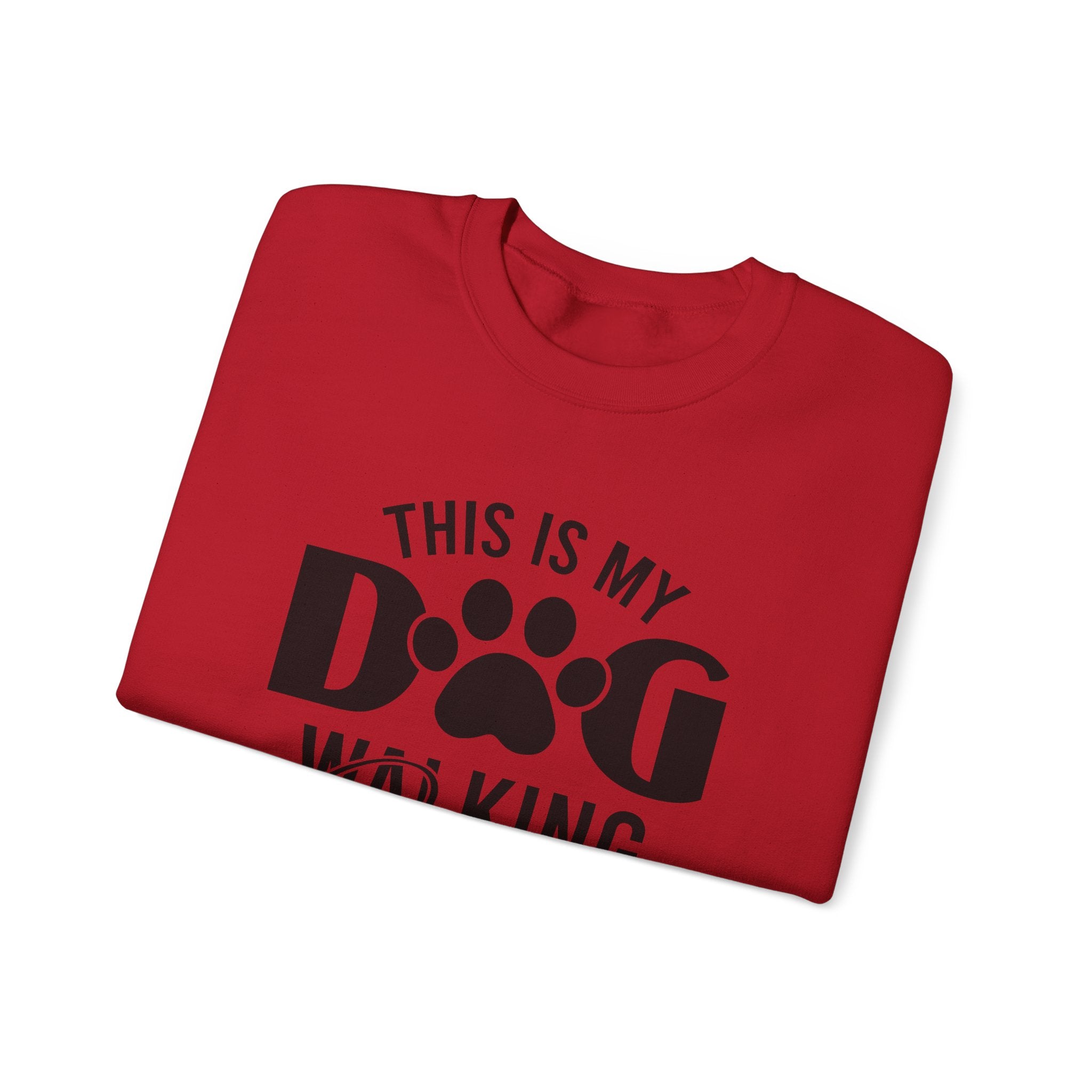 Dog Walking Sweatshirt — "This Is My Dog Walking Shirt" Cozy Crewneck for Pet Owners