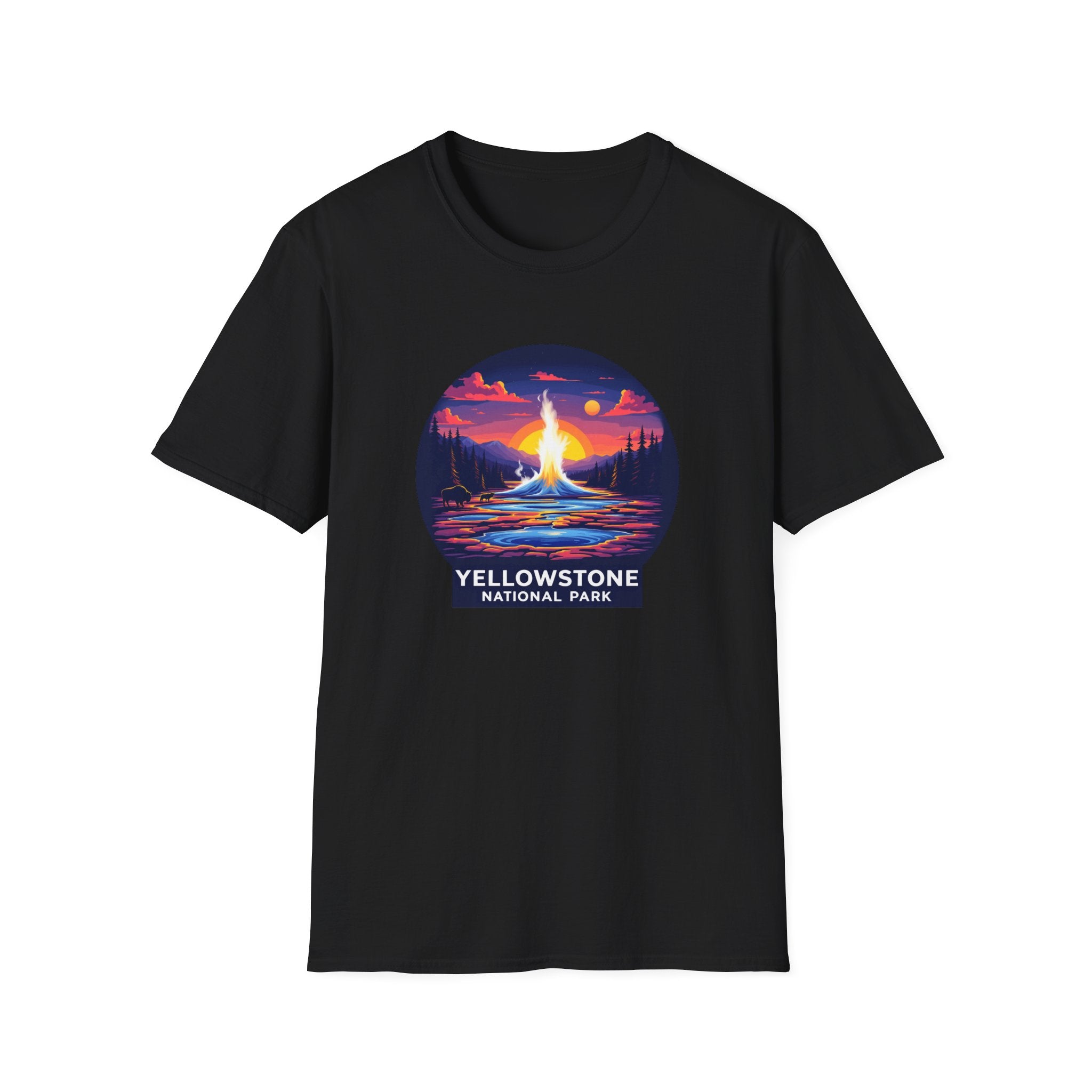 Yellowstone National Park Tee — Geyser Sunset Graphic T-Shirt