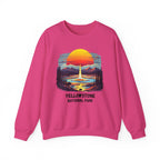 Yellowstone National Park Sweatshirt — Retro Sunset Geyser Crewneck