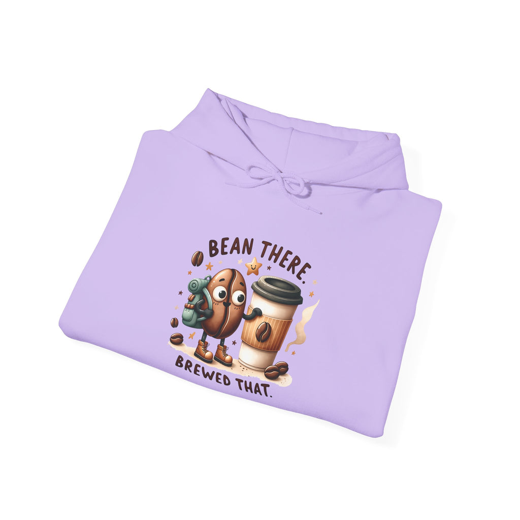 Coffee Hoodie — "Bean There, Brewed That" Cute Coffee Bean Pullover