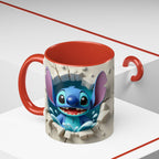 Stitch Peekaboo Accent Coffee Mug – Cute Alien Character 11/15oz