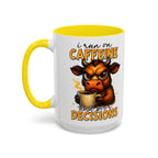"I Run on Caffeine and Poor Decisions" Funny Cow Gift (11/15 oz) —  Coffee Mug
