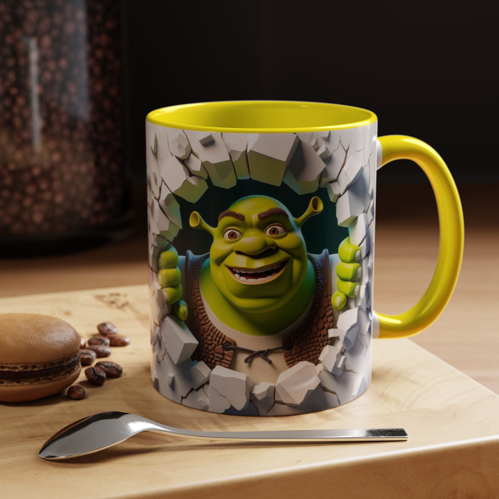 Shrek Peekaboo Accent Coffee Mug — Funny Green Ogre Ceramic 11/15oz