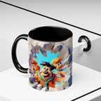 Flintstones "Break Through" Accent Coffee Mug — Retro Cartoon Stone Age Design (11/15 oz)