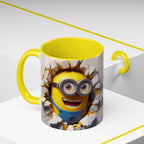 Minion "Breaking Wall" Accent Coffee Mug — Funny Cartoon Movie Character 11/15oz