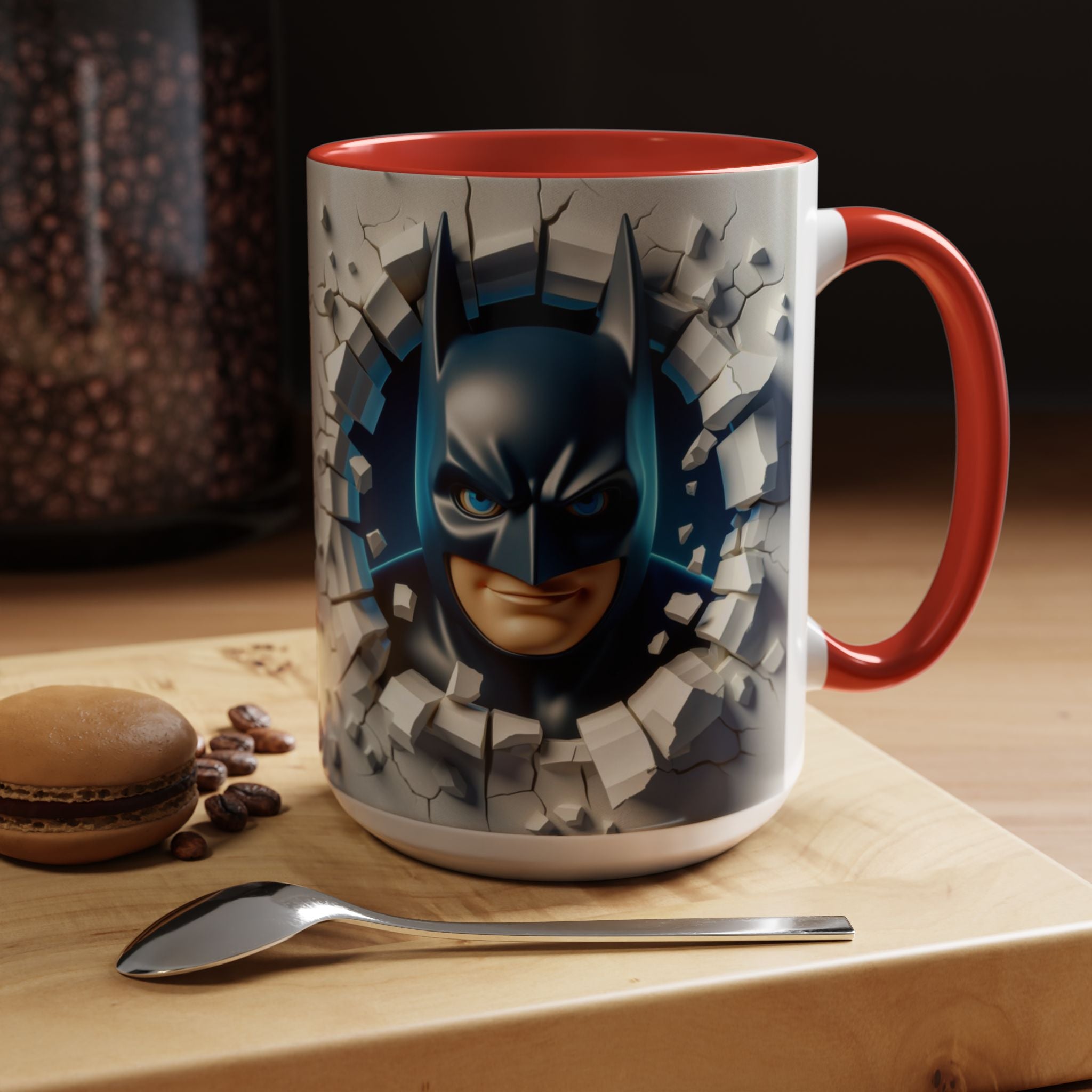 Batman "Break Through" Accent Mug — Superhero Coffee Cup (11/15oz)
