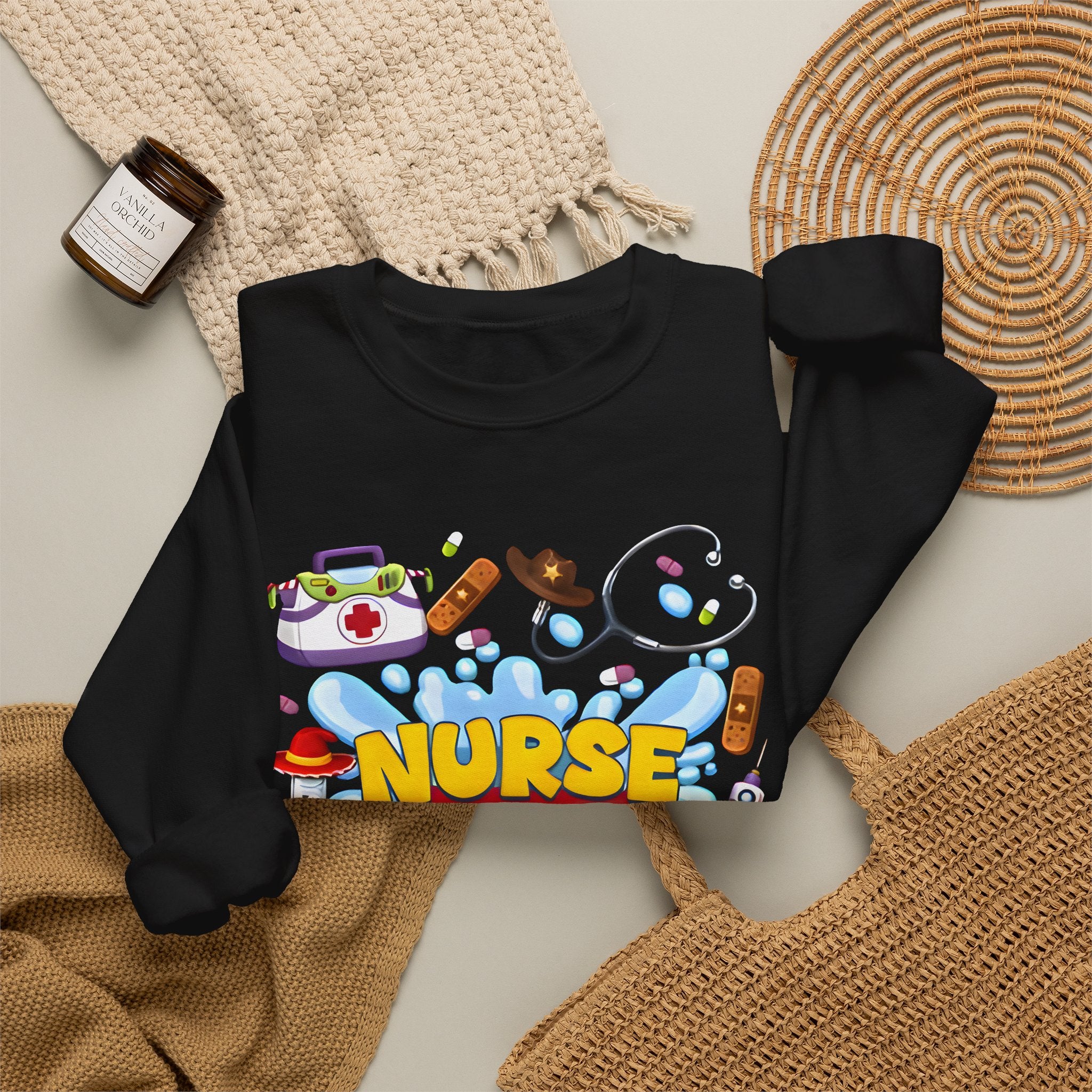 Nurse Story Sweatshirt — Cute Medical Cartoon Crewneck for Nurses