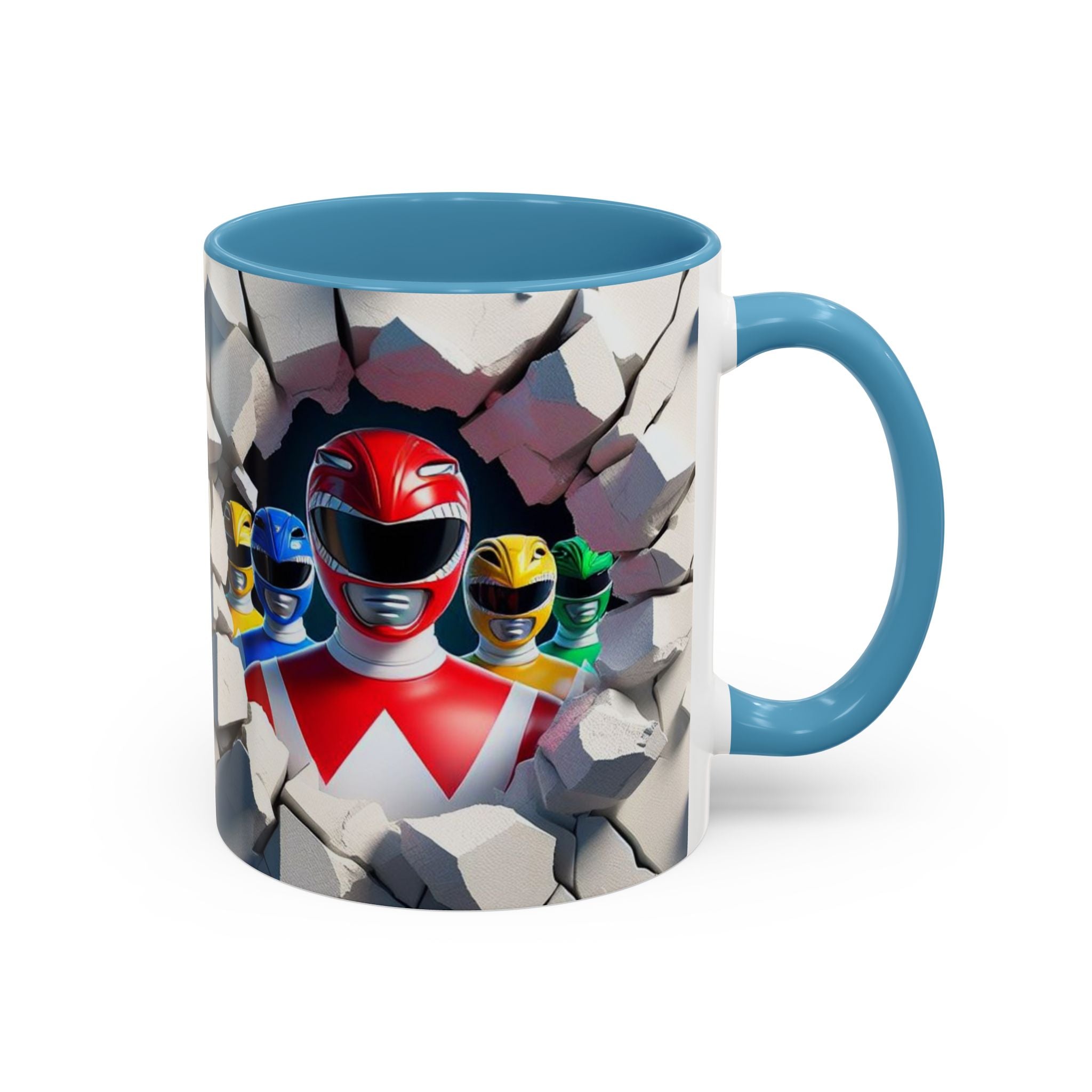 Power Rangers Coffee Mug — Retro Superhero Team Design (11/15 oz)