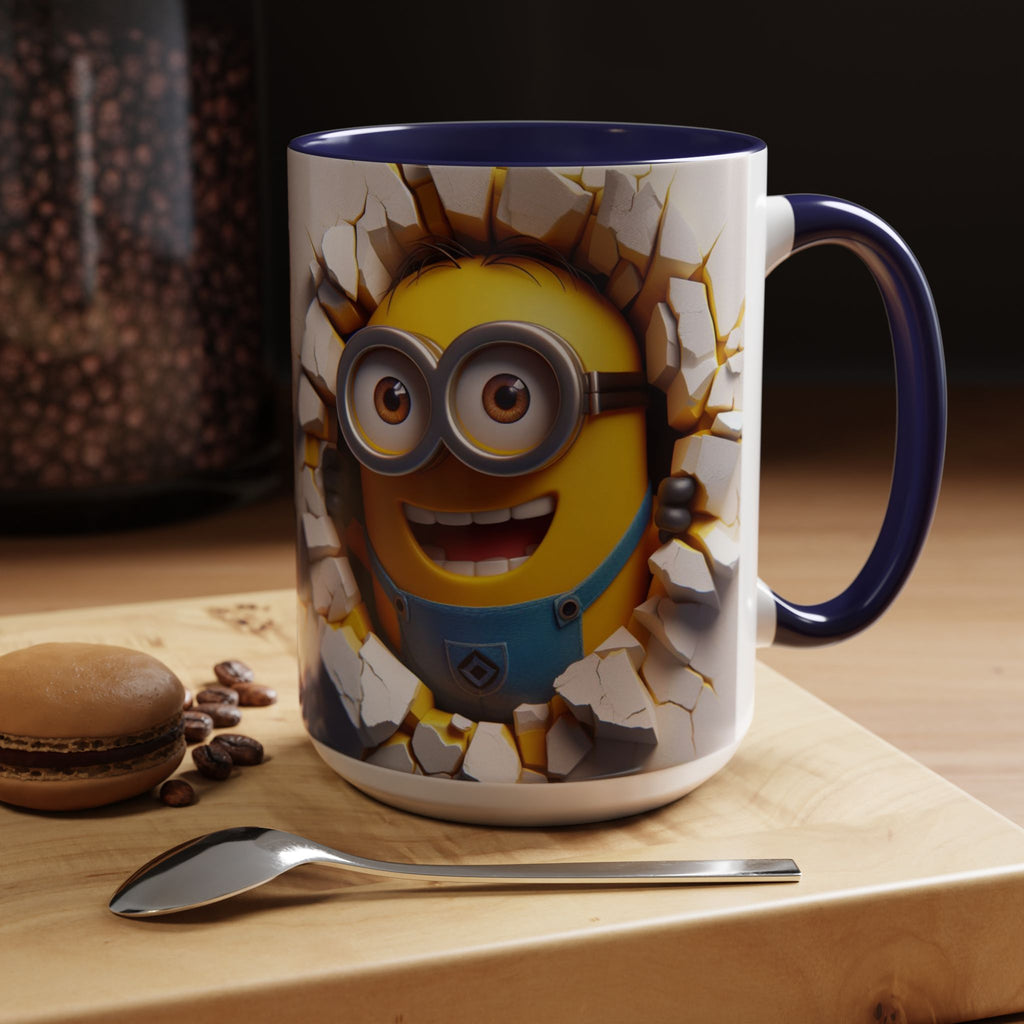 Minion "Breaking Wall" Accent Coffee Mug — Funny Cartoon Movie Character 11/15oz
