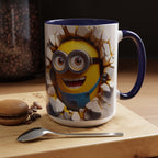 Minion "Breaking Wall" Accent Coffee Mug — Funny Cartoon Movie Character 11/15oz
